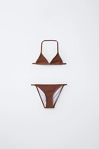 6-14 ANS/ BIKINI TRIANGLE CÔTELÉ