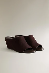 LEATHER WEDGE SANDALS