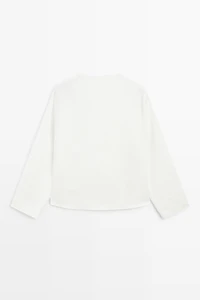 100% linen flowing shirt with button detail