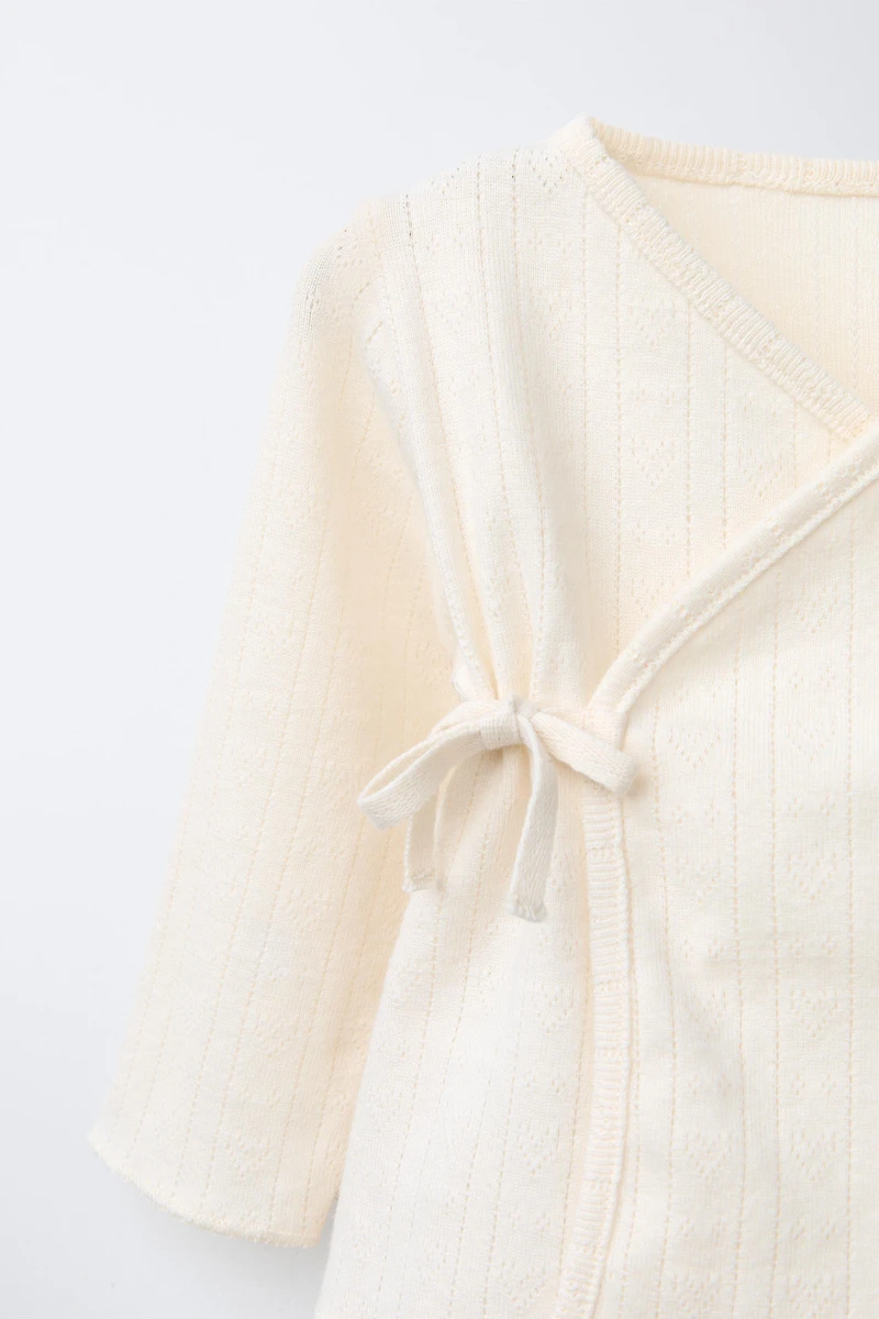 POINTELLE HEART LAYETTE SET AND POUCH