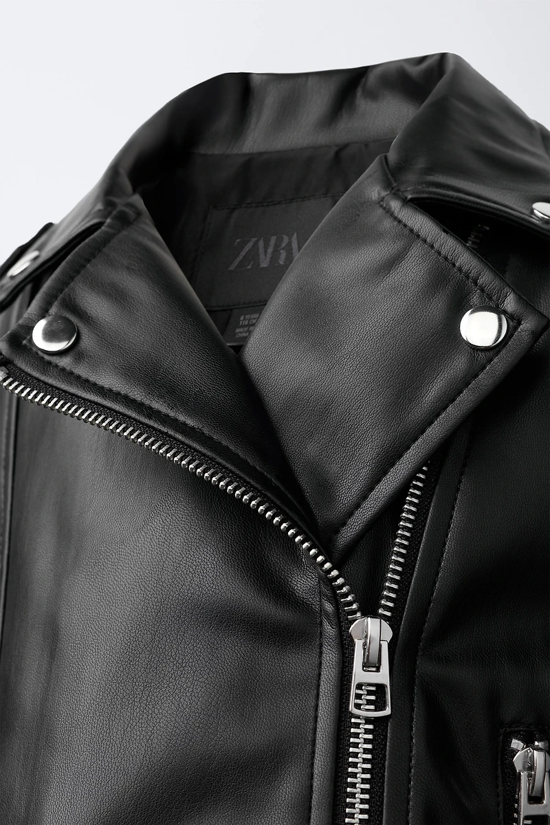 FAUX LEATHER BIKER JACKET