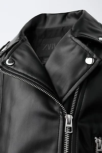 FAUX LEATHER BIKER JACKET