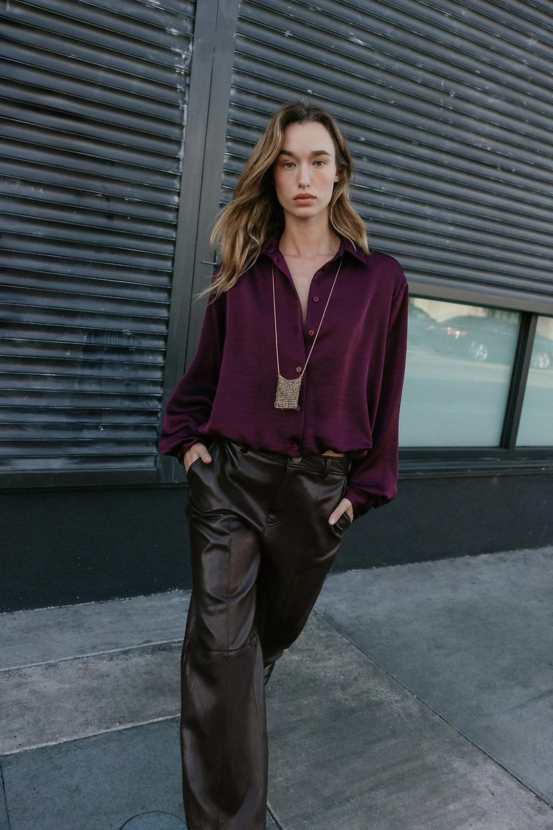 SATIN EFFECT BALLOON SHIRT