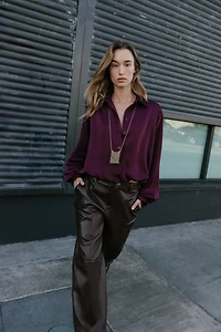 SATIN EFFECT BALLOON SHIRT