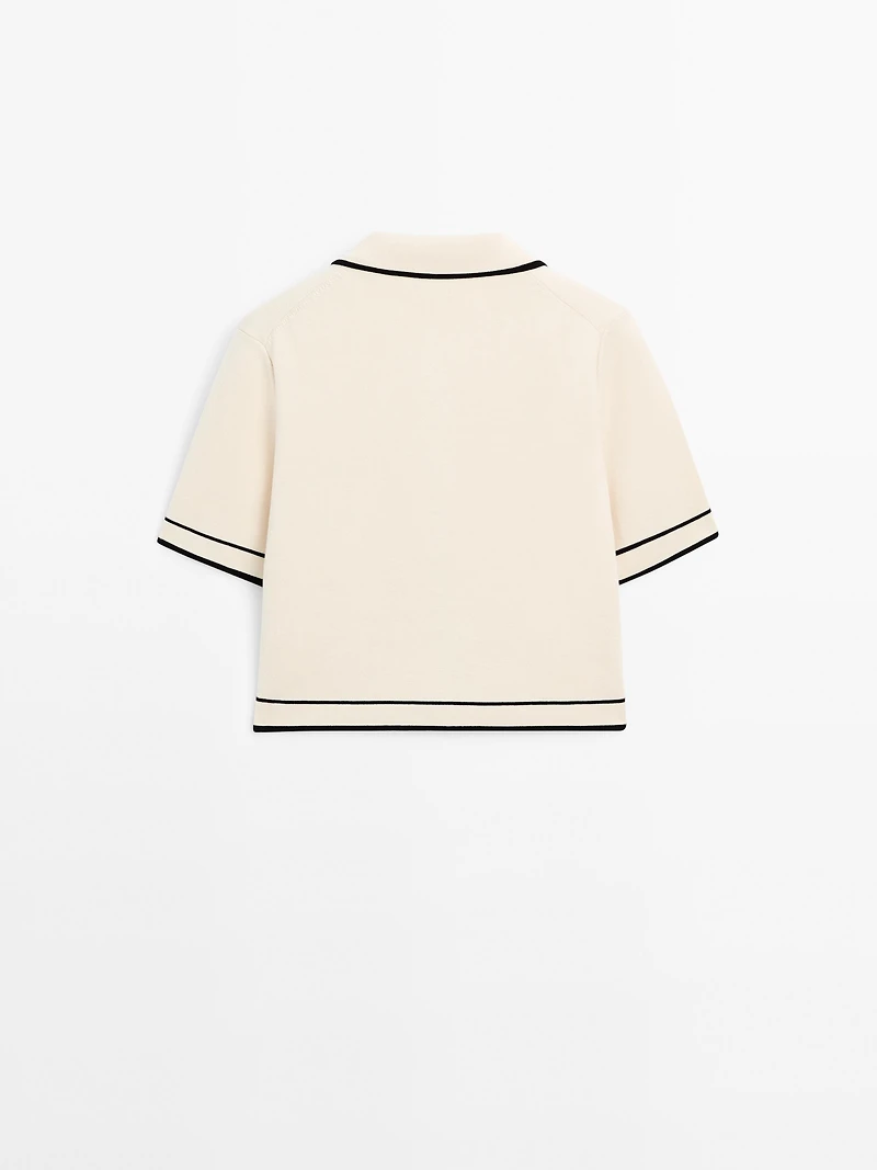 Cardigan à manches courtes avec boutons fantaisie