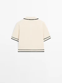 Cardigan à manches courtes avec boutons fantaisie