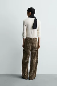 FLOCKED BAGGY FIT JEANS