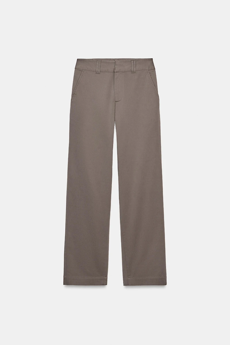 MID-RISE STRAIGHT LEG PANTS
