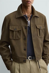 FAUX LEATHER CROPPED FIT JACKET