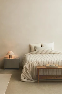 HOUSSE DE COUETTE COTON ET LIN RAYURES
