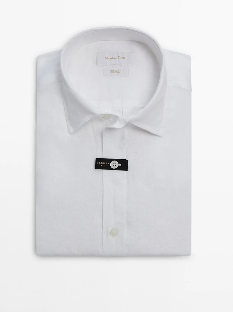 Regular fit 100% linen shirt