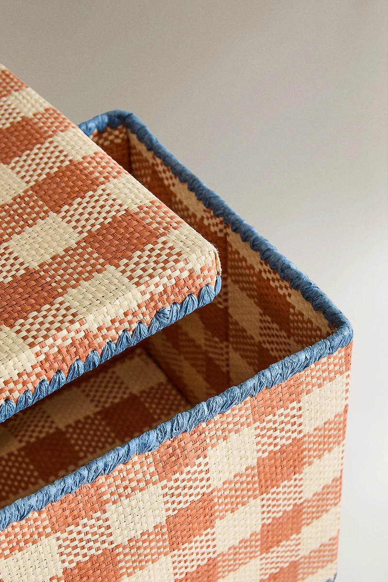 PANIER ENFANT À CARREAUX PLIABLE