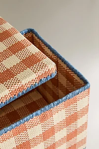 PANIER ENFANT À CARREAUX PLIABLE