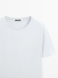 Short sleeve linen and cotton T-shirt