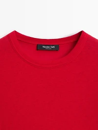 Long sleeve cotton blend T-shirt