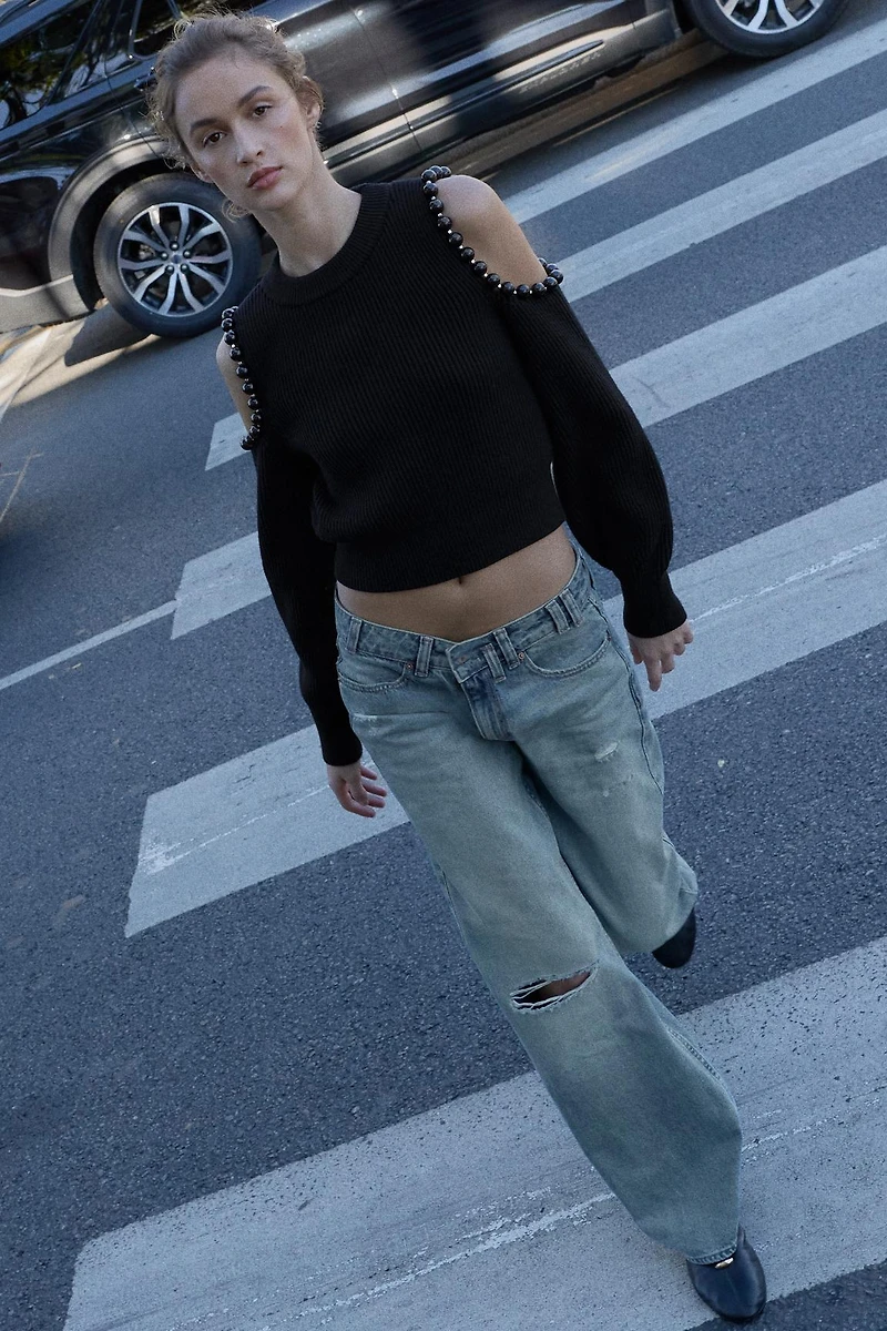 KNIT CUT OUT BALLS JUMPER