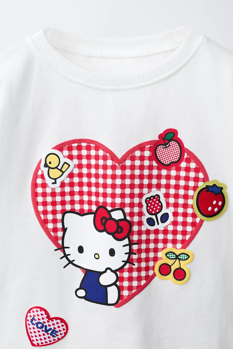 T-SHIRT CŒUR À CARREAUX VICHY HELLO KITTY © SANRIO