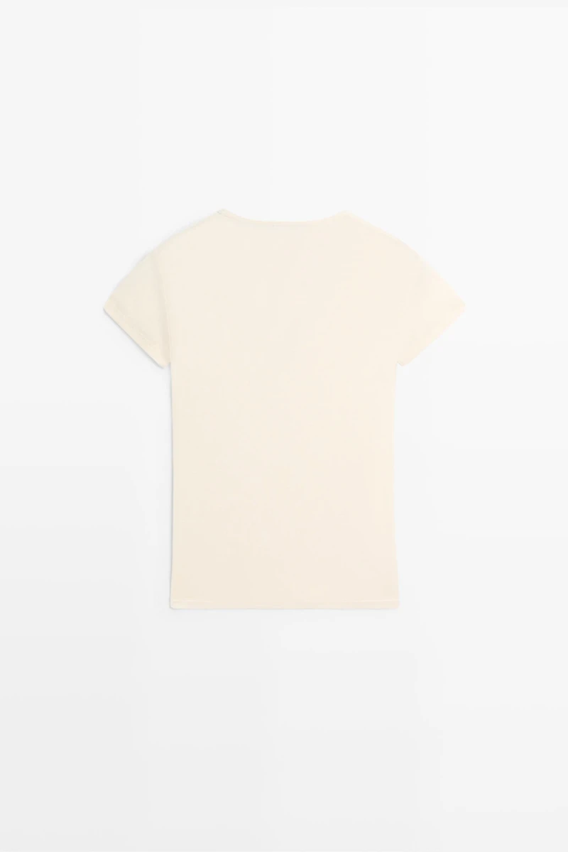 Lace-detail V-neck T-shirt