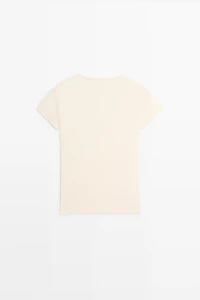Lace-detail V-neck T-shirt