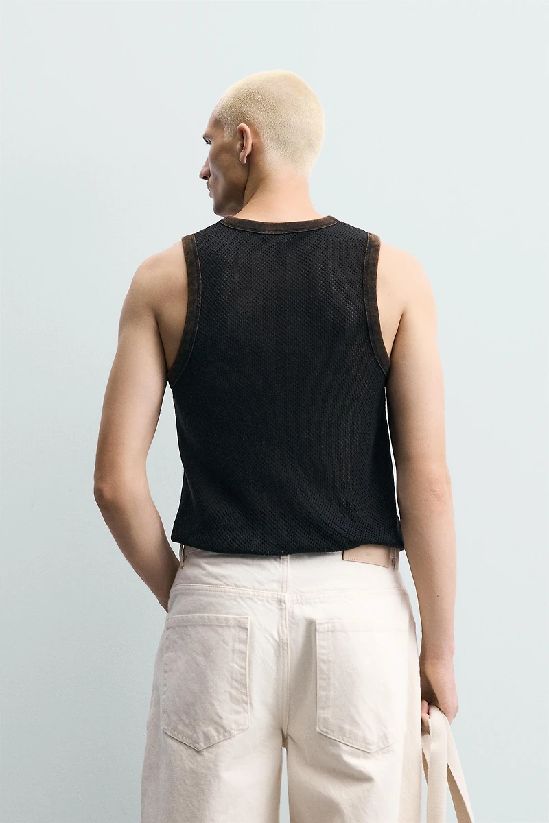 OPEN-KNIT TANK TOP
