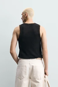OPEN-KNIT TANK TOP