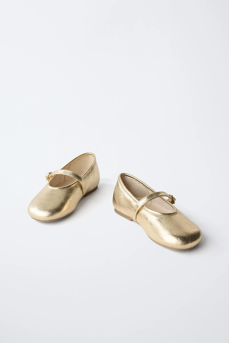 METALLIC BALLET FLATS