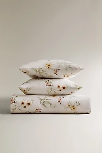 HOUSSE DE COUETTE SATIN IMPRIMÉ FLEUR