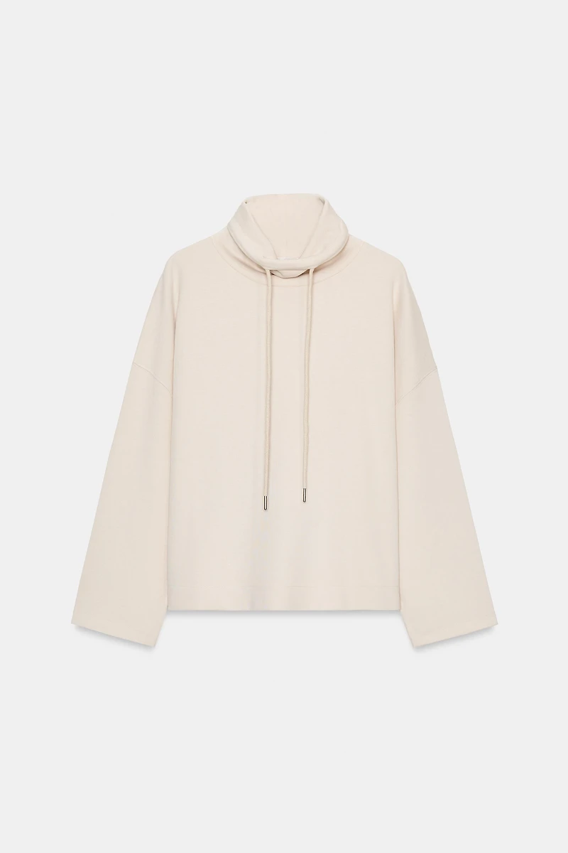 WASHED EFFECT INTERLOCK SWEATSHIRT