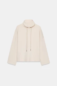 WASHED EFFECT INTERLOCK SWEATSHIRT