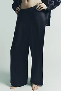 HIGH-WAISTED SATIN PANTS