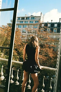 COMBINATION LACE SHORT DRESS