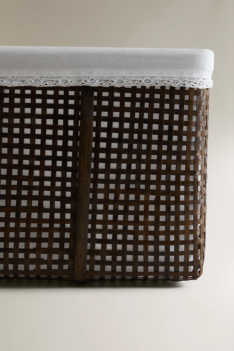 PANIER BAMBOU DENTELLE