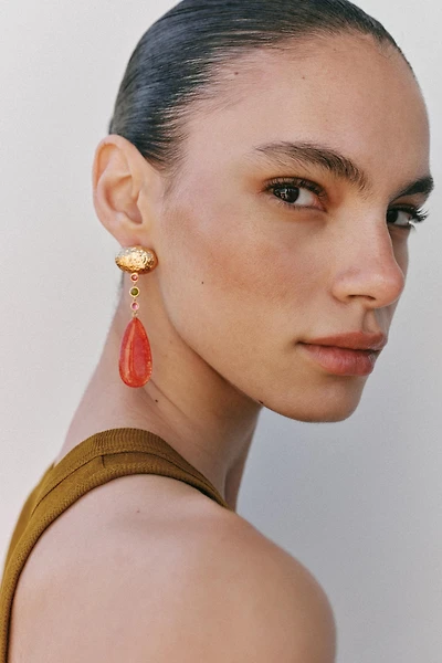 BOUCLES D'OREILLES BOUTON À PIERRE