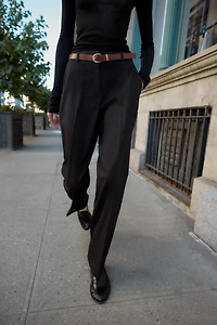 BELTED STRAIGHT LEG PANTS