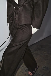 ZW COLLECTION LINEN BELTED KIMONO