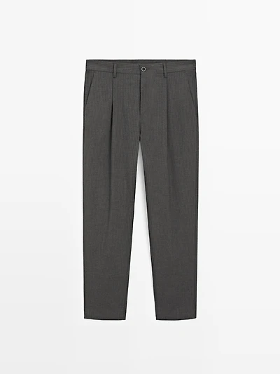 Relaxed fit pinstripe trousers