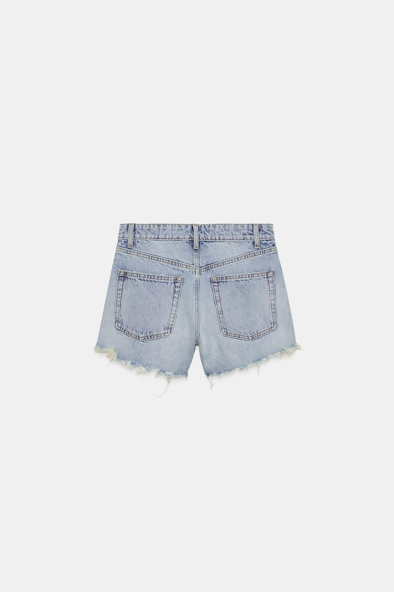 SHORT EN DENIM TRF COURBÉ TAILLE HAUTE