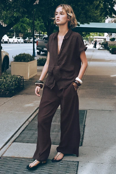 PANTALON LARGE TAILLE ÉLASTIQUE