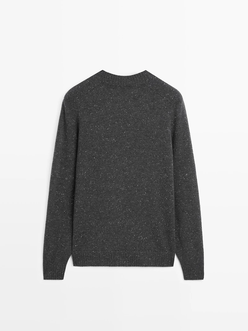 Pull col rond 100 % laine