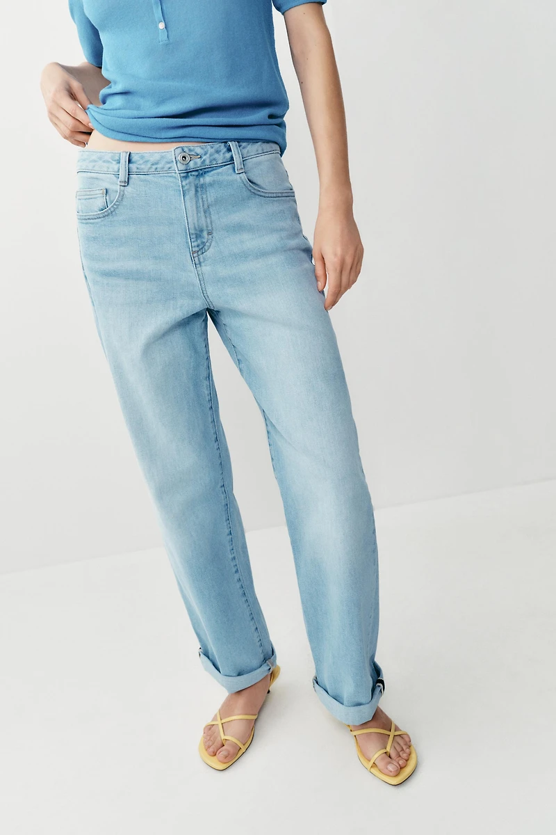 Z1975 RELAXED FIT MID-RISE TURN-UP HEM JEANS