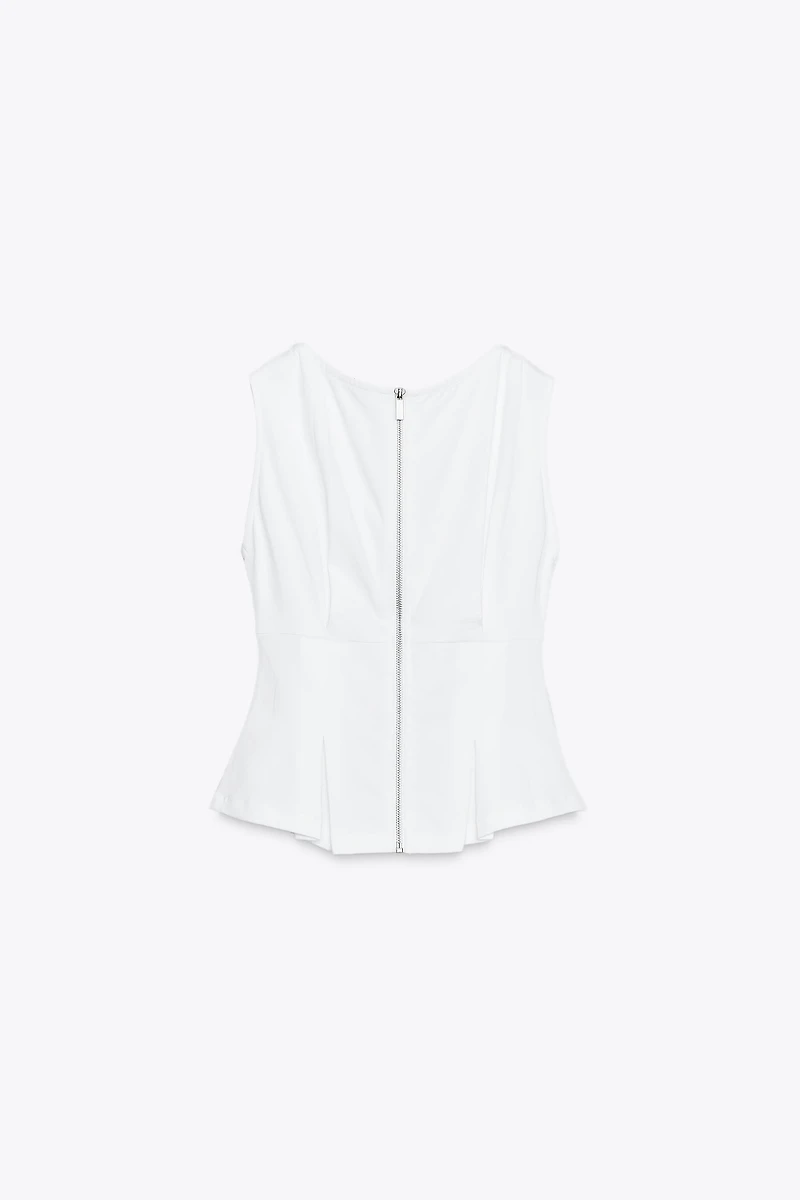 PLEATED ZIP TOP