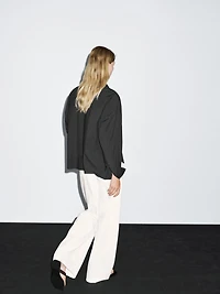 Loose-fitting 100% cotton poplin shirt
