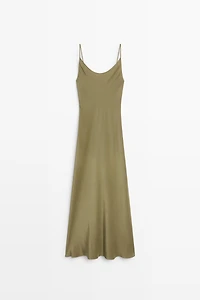 Spaghetti strap lingerie midi dress