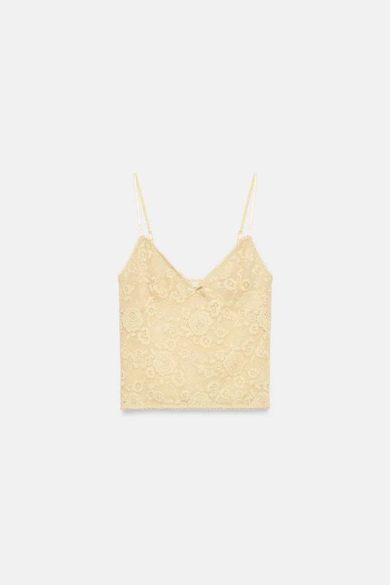 TOP À BRETELLES EN DENTELLE