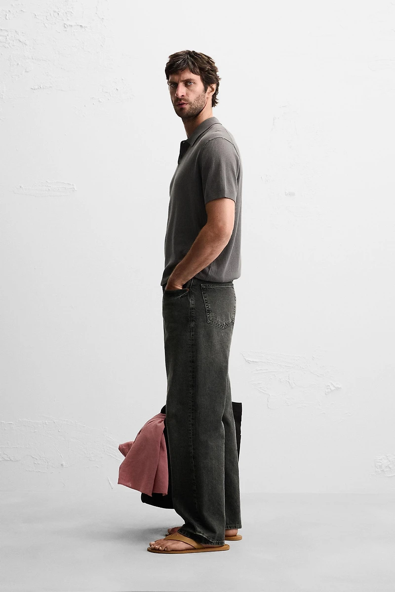 RIB KNIT POLO SHIRT