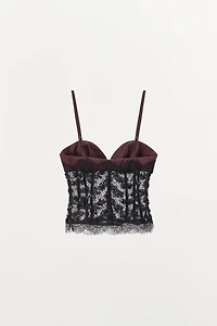 SEQUIN LACE CORSET TOP