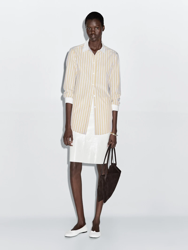 Striped shirt with contrast detail