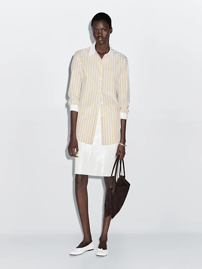Striped shirt with contrast detail