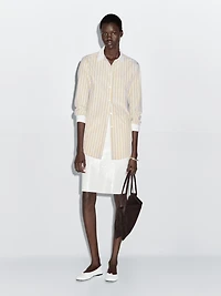 Striped shirt with contrast detail