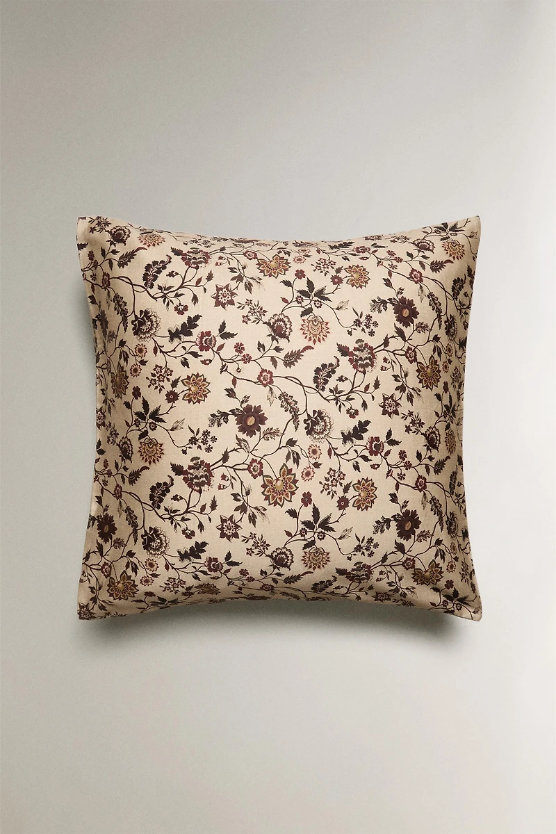 TAIE D’OREILLER SATIN IMPRIMÉ FLEUR